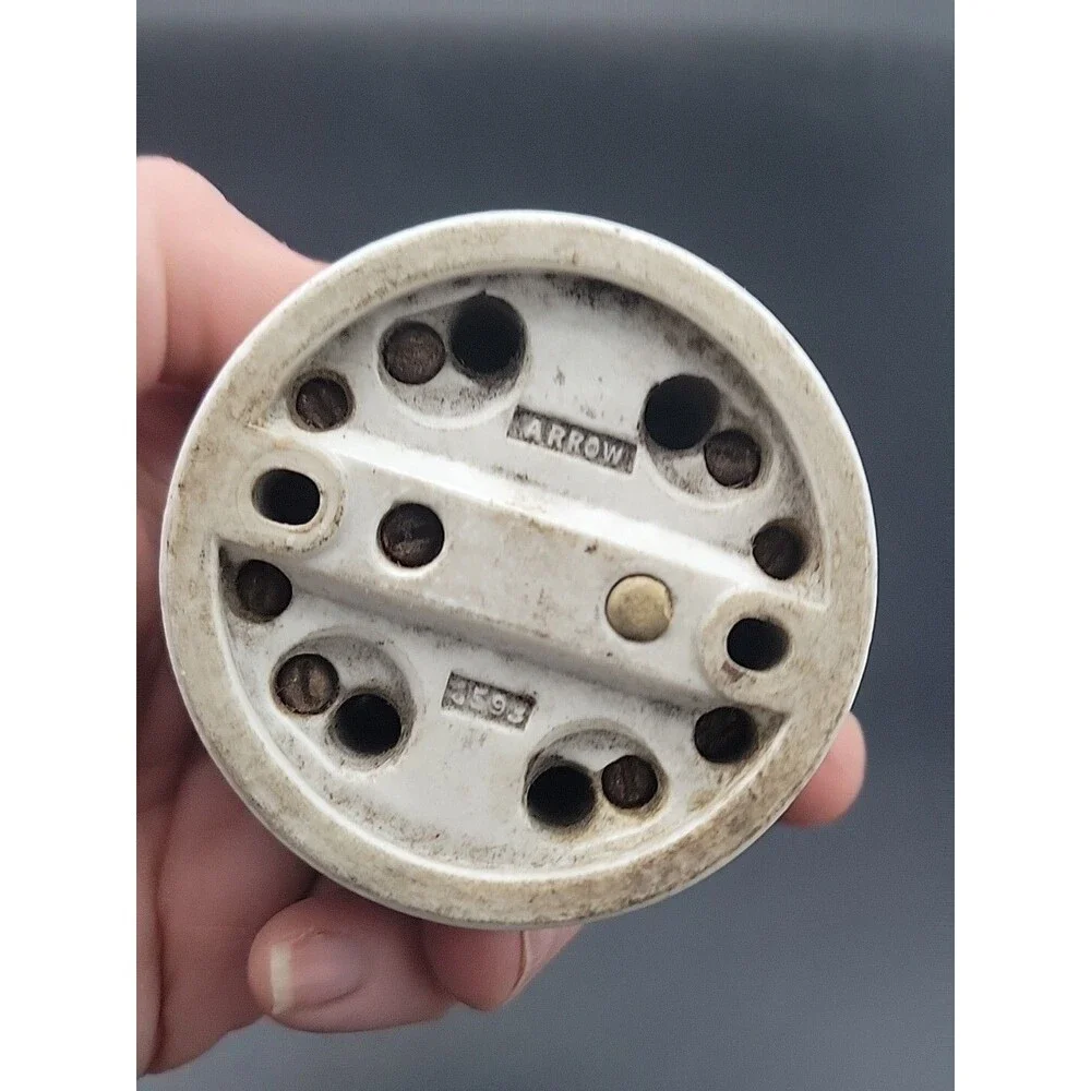 Antique/Vtg 1900's ARROW Porcelain Rotary Electric Switch, ON & OFF Und Lab Insp